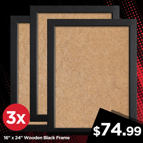 16" x 24" WOODEN BLACK FRAME (3 PER PACK)