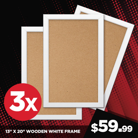 13" x 20" WOODEN WHITE FRAME (3 PER PACK)