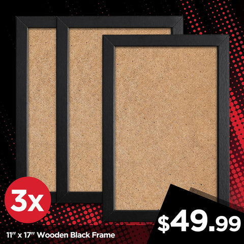 11" x 17" WOODEN BLACK FRAME (3 PER PACK)