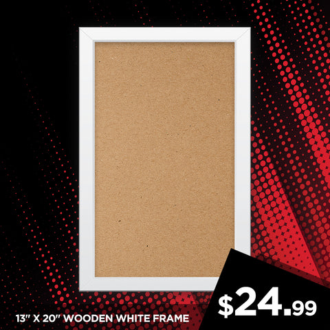 13" x 20" WOODEN WHITE FRAME