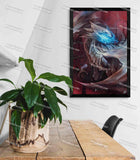 Powerful Dragon with Eyes of Blue